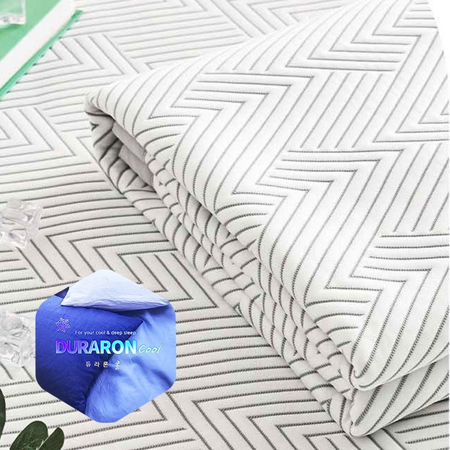 듀라론 지그재그 ZIGZAG 패턴 냉감패드 아이스패드 쿨매트 쿨패드 시원한매트 여름냉감침대패드 아이스셀, 그레이