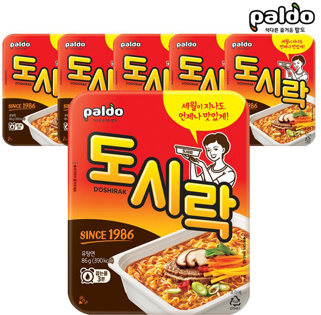 팔도도시락 컵라면 86g, 6개