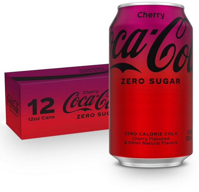 Coca-Cola 코카콜라 체리 코크 제로 슈가 콜라 355ml, 24개