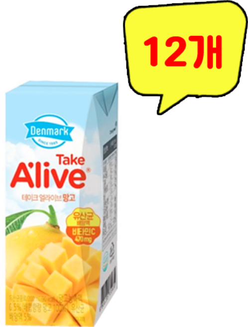 덴마크 테이크 얼라이브 망고, 200ml, 12개