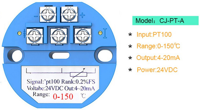 다양한 온도 범위 RTD pt100 온도 트랜스미터 센서 모듈 나사 열 저항 4 20mA 0 10V 변환기, 0 150Celsuis mA