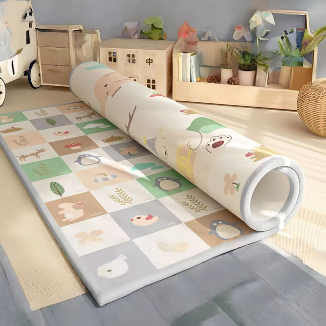 GUEFOON 嬰幼兒加厚爬行墊客廳防摔遊戲地墊操作簡便, 雙面環保1.5釐米