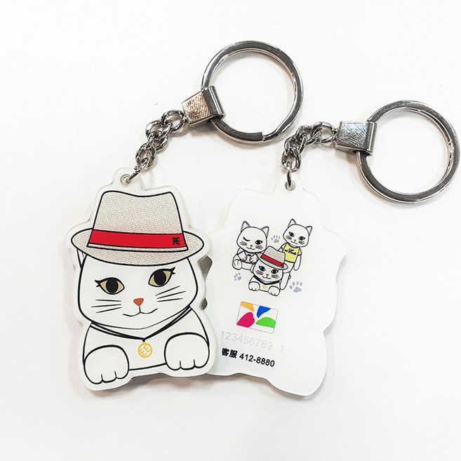 eeCute 悠遊卡鑰匙圈 貓咪造型吊飾, 爵士公爵, 1個