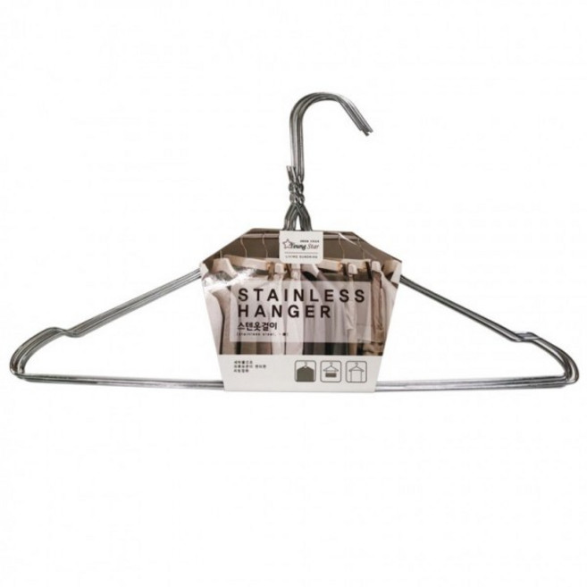 영스타 스텐 옷걸이 4개입 옷장정리 수납 건조 헹거, 1개, 기본1