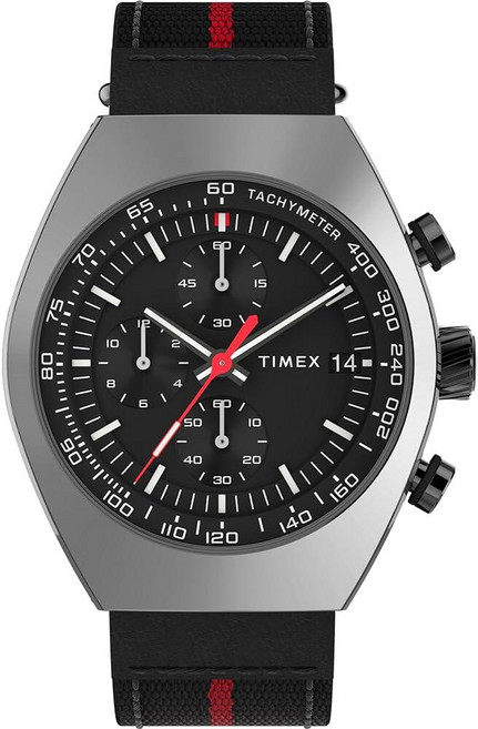 Timex 타이맥스 남성용 레거시 토노 42mm 시계 - 블랙 스트랩 다이얼 스테인리스 스틸 케이스 블랙/블랙/건메탈 스포츠