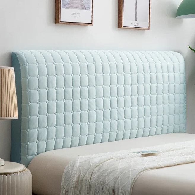 북유럽 솔리드 컬러 퀼트 침대 헤드 커버 모든 항목을 포함하는 두꺼운 벨벳 헤드 보드 커버 여러 크기 침, 01 190cm 1pcs, 05 Sky Blue, 1