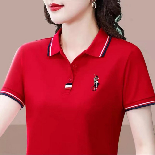 couyor 여성골프티셔츠 반팔티셔츠 중장년엄마옷 폴로 칼라 스웨트셔츠