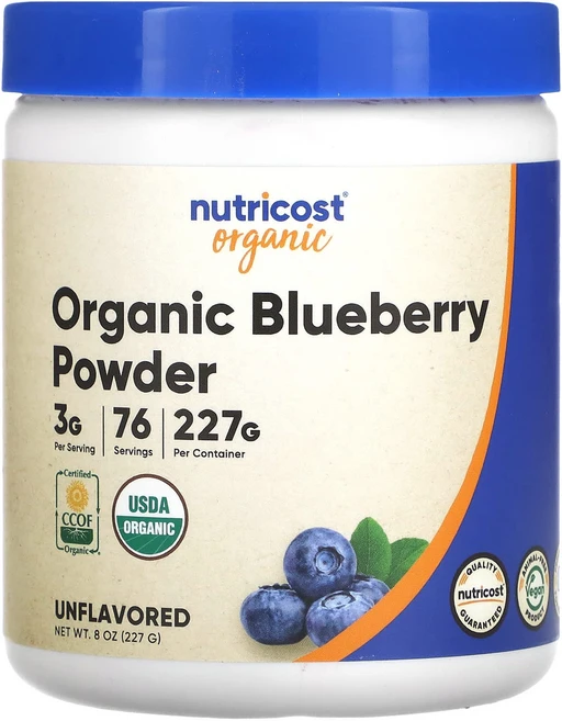 몸관리하세요 겨울입니다 Nutricost 유기농 블루베리 분말 무맛 227g(8oz) 특별관리진행, Nutricost유기농블루베리분말무맛227g8oz, 227g, 1개 - 쿠팡