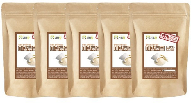 가루랑v 100% 국산 미강분말(볶음) 선식 200g 5개 묶음