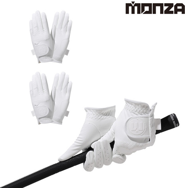 [4장] 몬자 솔리드 이중덧댐 남자 왼손 여자 양손 골프장갑 (남녀 혼합), 2세트, E46301 화이트