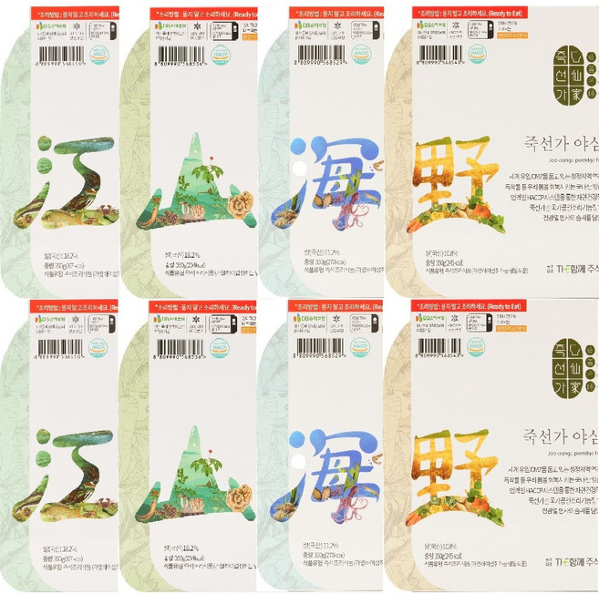 죽선가 건강한 약선죽 영양죽 세트, 350g, 8개, 강산해야더블