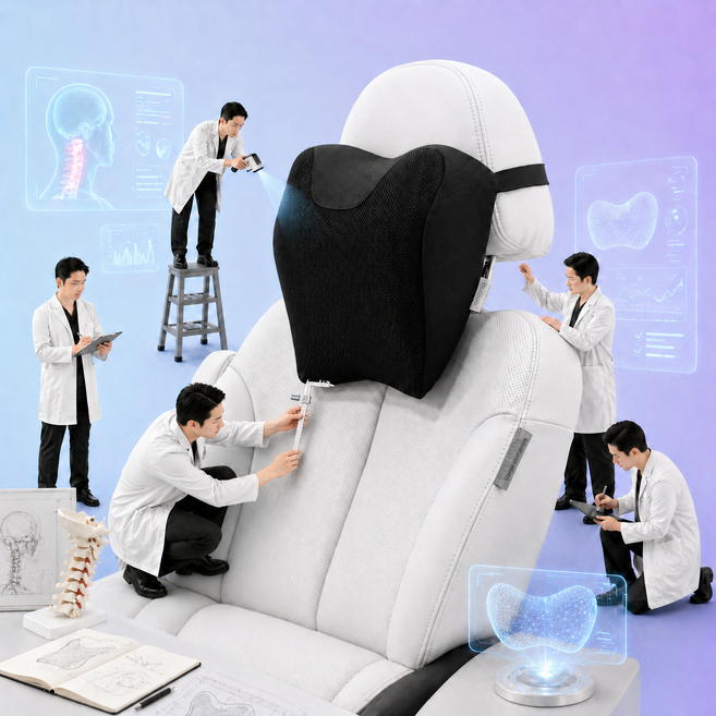 닥터써클 차량용 목쿠션 자동차 목베개 운전석 헤드레스트 목받침 헤드 쿠션, 1개