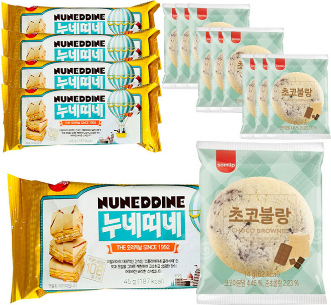 삼립 누네띠네 45g 5개 초코블랑 14g 10개 이탈리아쿠키 초코스낵 탕비실 채우기, 1개