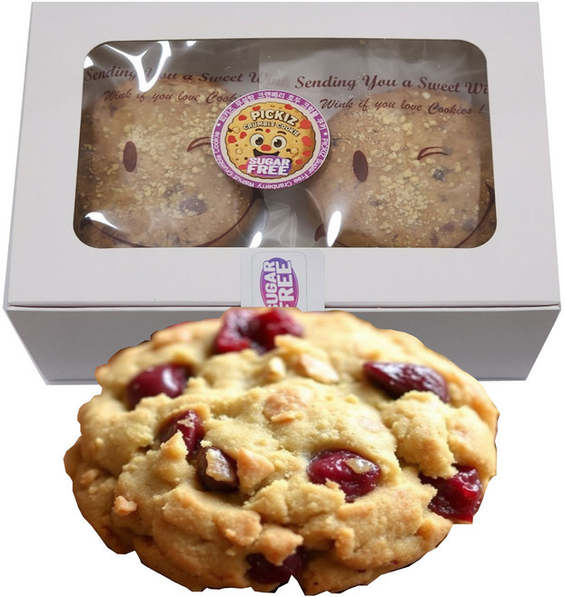 [피키즈] 무설탕 슈가프리 크랜베리 호두 크럼블쿠키 저당 저칼로리 다이어트 영양간식 대용량 개별포장 기념일 답례품 선물세트 수제쿠키, 10개, 40g