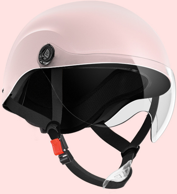 GUEFOON 電動車安全帽全盔款, 透明色＋粉色
