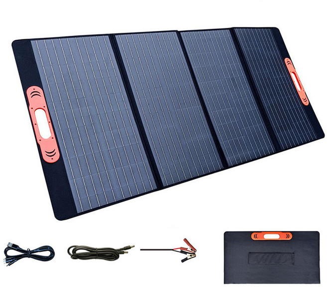 Felsted 太陽能板 100W/200W 折疊式太陽能充電器 戶外露營電源設備, 1個, 200W4折疊 附贈小安德森充電線