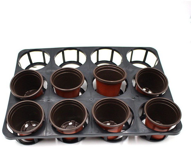 원형 화분트레이 12구 원형화분트레이 트레이 화분트레이.이색포트트레이 12구트레이, 2개