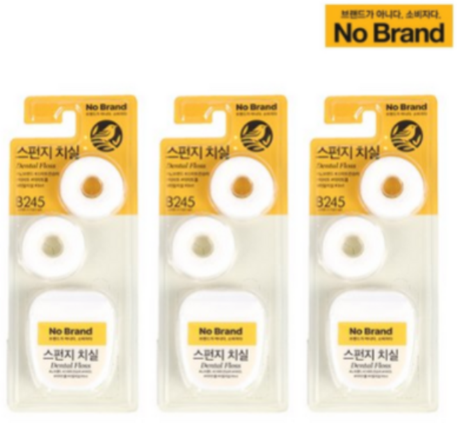 노브랜드 스펀지 치실 3입 x 3개 / 플라그 / 치주염, 3개입
