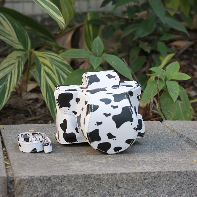 귀여운 젖소무늬 캐릭터 니콘 위시원 ZFC 카메라 가방 사진가방 빈티지 그린 베이스케이싱크, 디럭스에디션올인클루시브암소패턴_Nikon Zfc, 1개