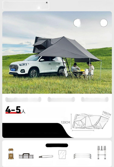 자이클랩 루프탑텐트 아이캠퍼 SUV 스카이캠프 차박, 기본 사용 인원, 대형 1.9m 캐노피 가로대 포함