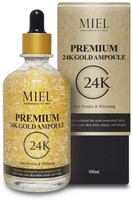 미엘 프리미엄 24K 대용량 골드 앰플 스킨케어 주름개선 미백 보습, 100ml, 1개