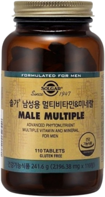 솔가 남성용 멀티비타민 & 미네랄 241.6g, 110정, 1개