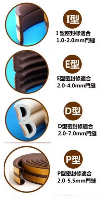門窗隔音條 門窗密封條 門縫隔音條 窗戶防風保暖 氣密條, 1件, D形門窗隔音條10M-棕, D形門窗隔音條10M-棕