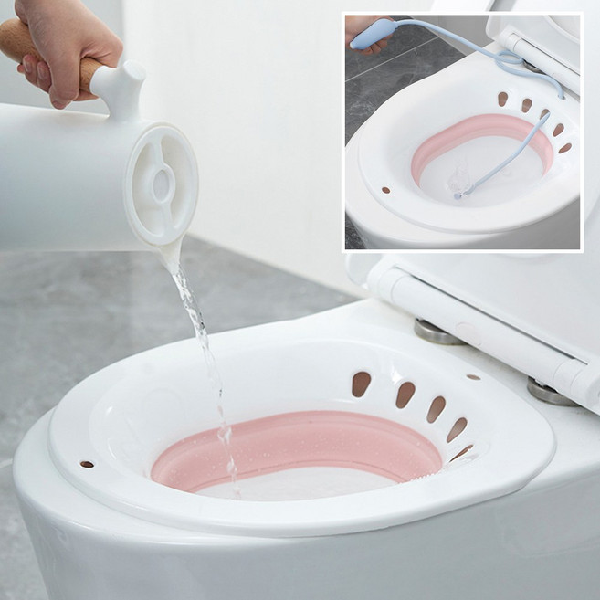 접이식 좌욕기 가정용 변기 좌욕기 대야 물넘침 방지, 일반형 블랙, 1개