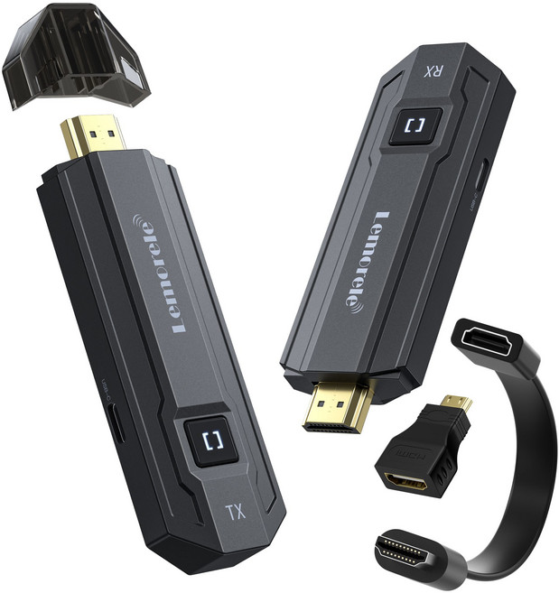 Lemorele 50 미터 무선 HDMI 송신기 수신기 동글 키트 익스텐더 1080P 무선 hdmi 송수신기, TX and RX, 1개