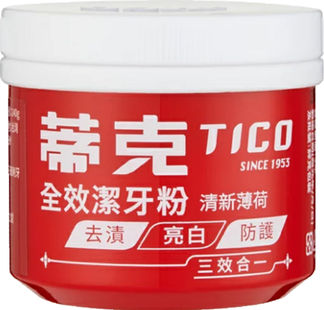 TICO 蒂克 全效潔牙粉 清新薄荷, 140g, 4罐