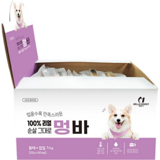 헬로도기 강아지 멍바, 황태, 1kg, 3개