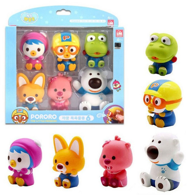 아이엠커뮤니케이션 뽀로로 목욕물총 6종 세트, 혼합 색상, 1개