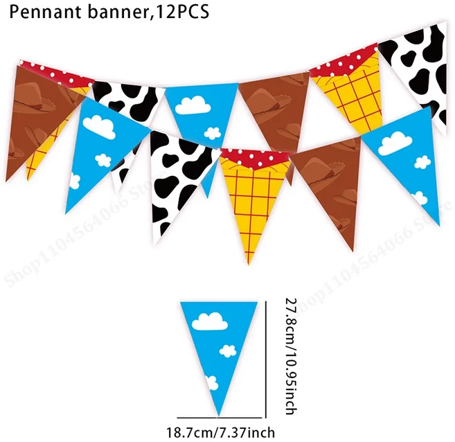 토이 스토리 풍선 12인치 빨강 파랑 노랑 소 무늬 하늘색 구름 어린이용 파티 장식, 01 12inch, 04 12pcs