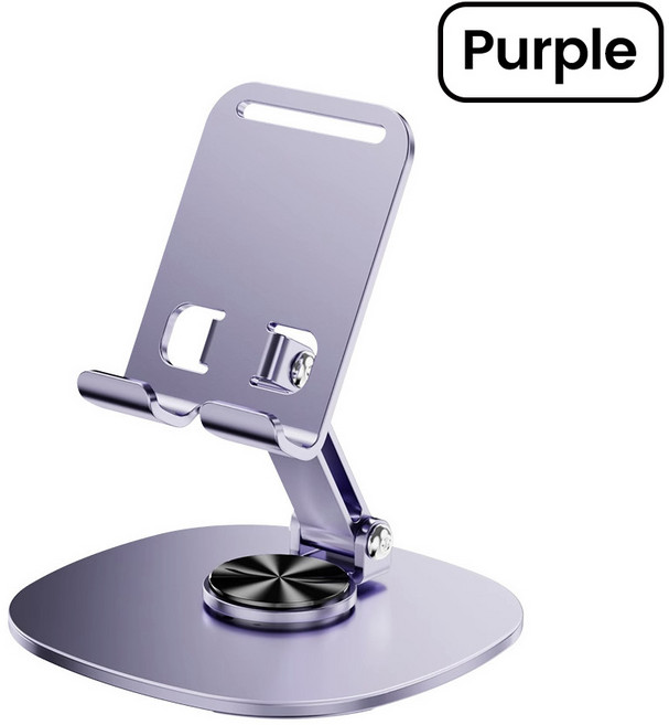 엘러프 360 회전 iPad iPhone 15 용 휴대용 태블릿 홀더 Xiaomi 접이식 게으른 데스크탑 라이브 휴대 스탠드 마운트 브래킷, [02] Purple