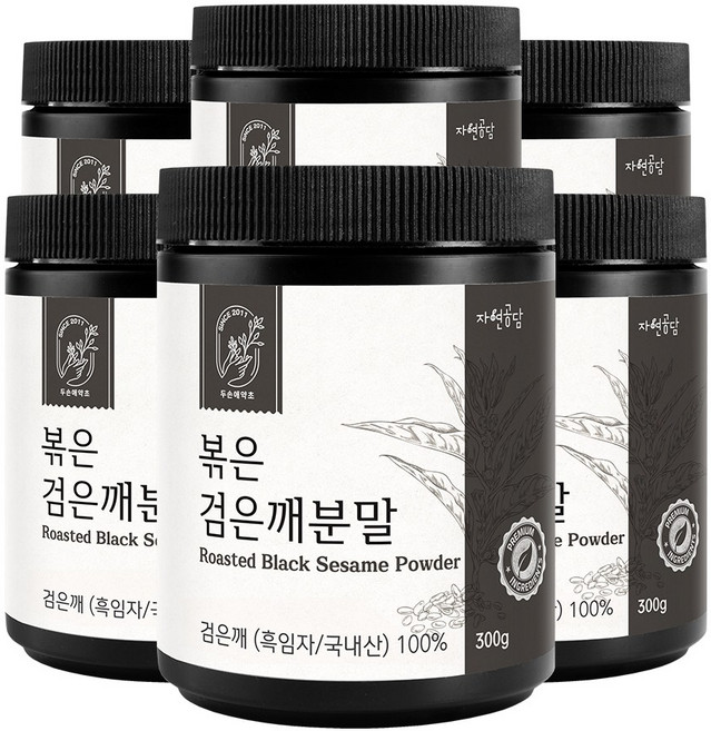 두손애약초 볶은검은깨분말 흑임자가루, 300g, 6개