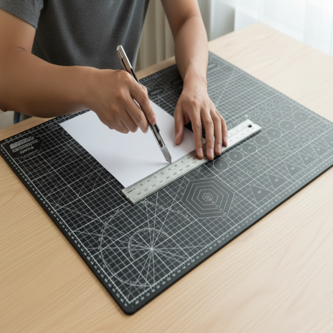 블링오피스 양면 데스크 컷팅 매트, 검정