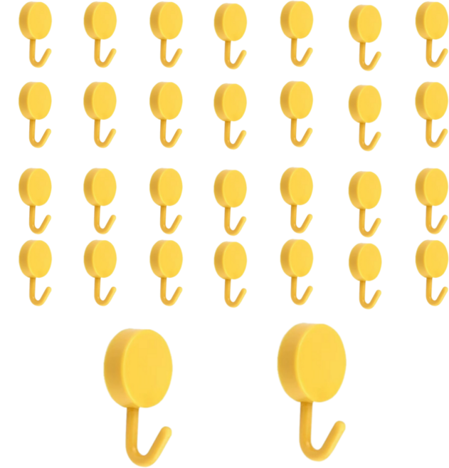 루미에르 무타공 후크 홀더 걸이 만능 초강력 접착식 30p, 30개, 옐로우