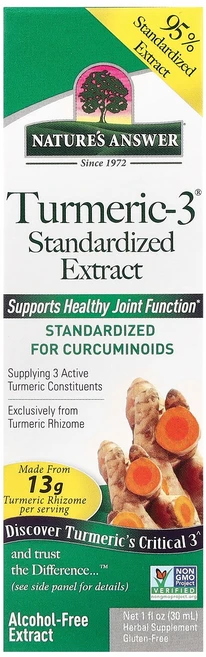 네이쳐스앤서 터메릭 3 30ml 커큐민 심황 강황 커규미노이드 커큐마 롱가 효능, 1개 - 쿠팡