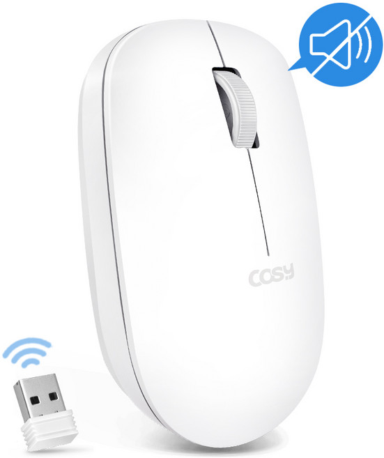 코시 슬림 무소음 무선마우스 M2237WL, 화이트, 상세페이지 참조