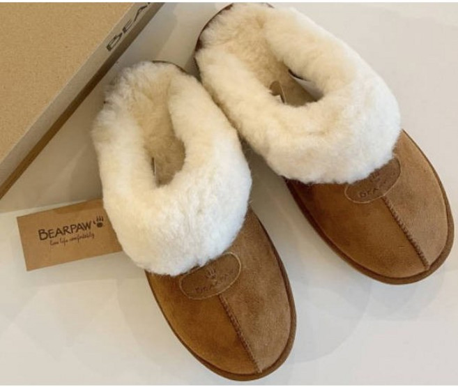 베어파우 털슬리퍼 겨울 퍼 양털 겨울 뽀글이 여성 통굽 키높이 슬리퍼 신발