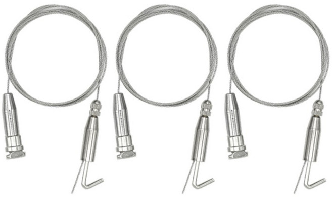 코텍 액자걸이 와이어1M 액자레일용 실버 3개입, 3개