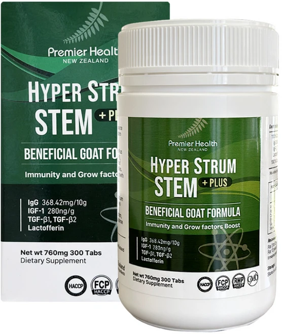 Premier Health 정품 뉴질랜드 프리미어헬스 하이퍼스트럼 스템 플러스 산양초유 300정, 1개 - 쿠팡