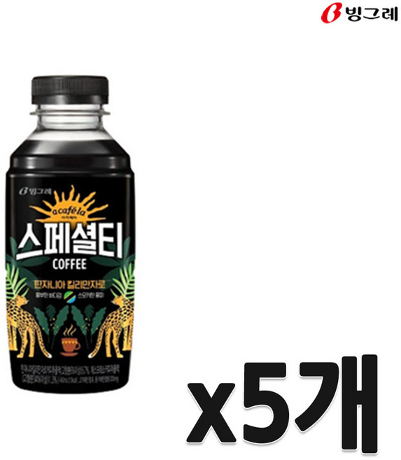 빙그레 아카페라 스페셜티 콜롬비아, 460ml, 5개