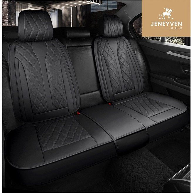 자동차 퀼팅 시트커버 더뉴그랜저 팰리세이드 풀커버형 차량용 방석, 1개, 뒷좌석1p+등커버2p 블랙