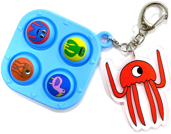 로앤제이 로블록스 반반의 유치원 팝잇 뽁뽁이 푸쉬팝 키링 반반 납납 토드스터 점보조쉬, 1개, 5.팝잇 스팅어플린 키링