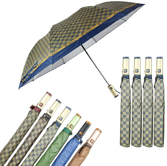 가파치 체크 2단 자동우산 접이식우산