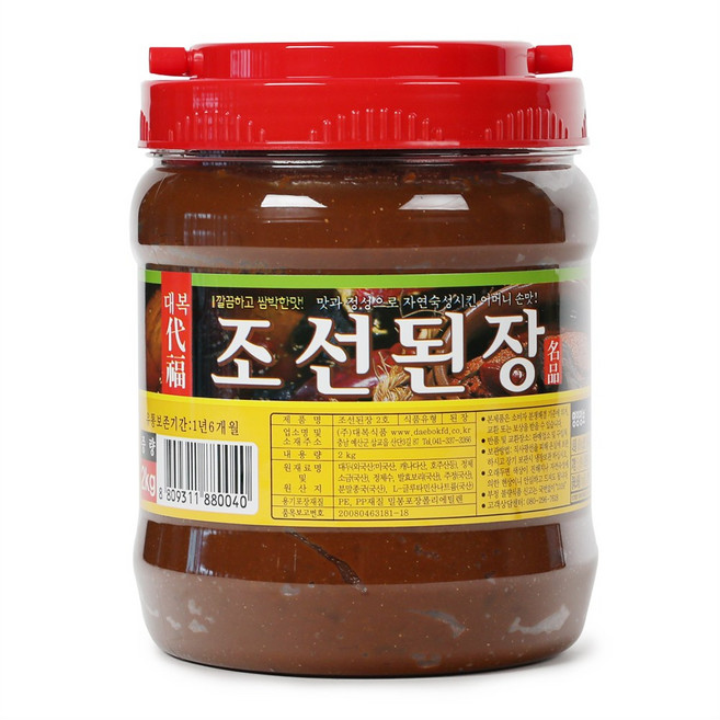 대복식품 땅바풍 재래식 수입 보리 조선된장, 2kg, 4개