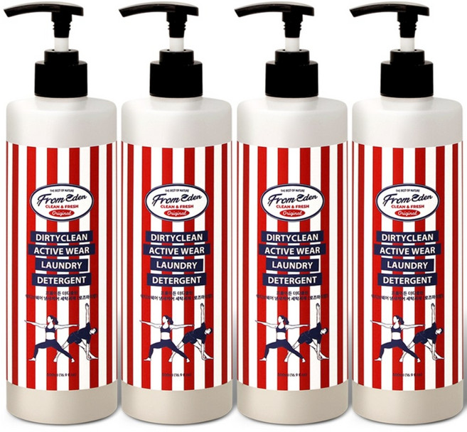 [라스트특가] 스포츠웨어 탈취 세탁세제 피부면역 다래추출물 천연허브, 4개, 500ml