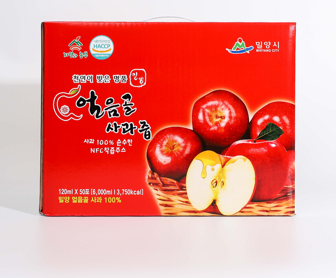 자연과 농부 HACCP인증 100% 밀양 얼음골 사과즙 120ml 50포 1박스, 1개