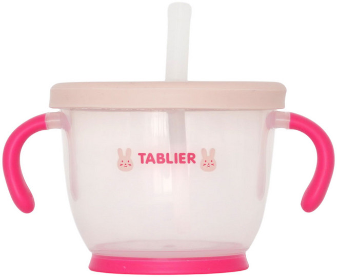 따블리에 유아용 이지 자기주도 양손 빨대컵 BPA FREE, 150ml, 1개, 핑크